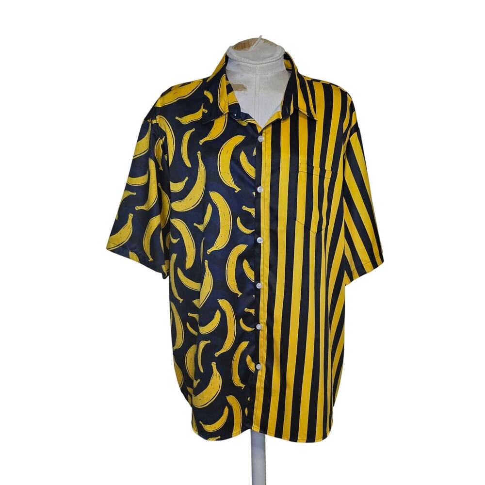 Jogal-Mens‎ Hawaiian Shirt-XXL Extra Large-Banana Pattern! Casual Button-Down